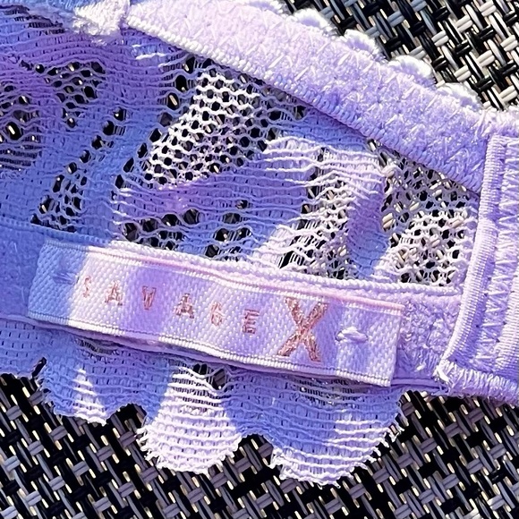 Savage Not Sorry Lace Balconette Bra and Cheeky Panty Lilac Size Small EUC - Picture 8 of 11